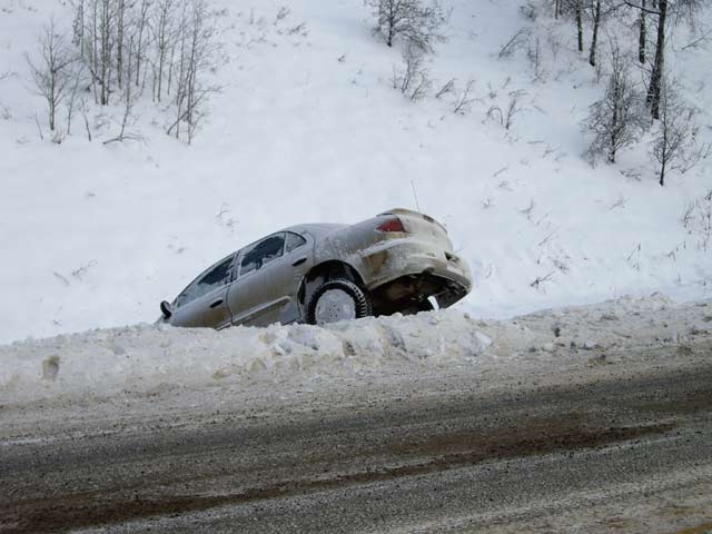 image of car in snow bank